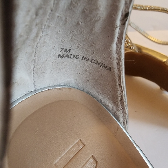 INC Elegant Silver Rhinestone Bow Strappy 4" Heels International Concepts Size 7 - Picture 9 of 10